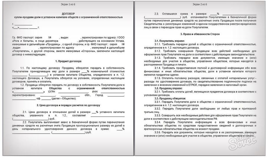 Договор купли продажи ооо с одним учредителем физическому лицу образец